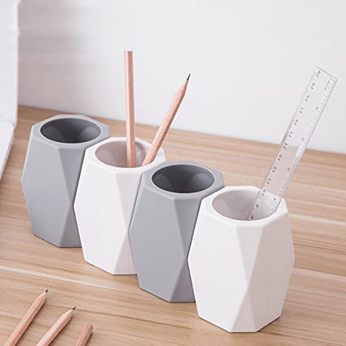 Drawer Organizers Simple Silicone Pen Holder Pencil Stand Desktop Storage Case Box Desk Office Organizer Holder School Stationery Supplies (Color : Gray) (WhiteB)