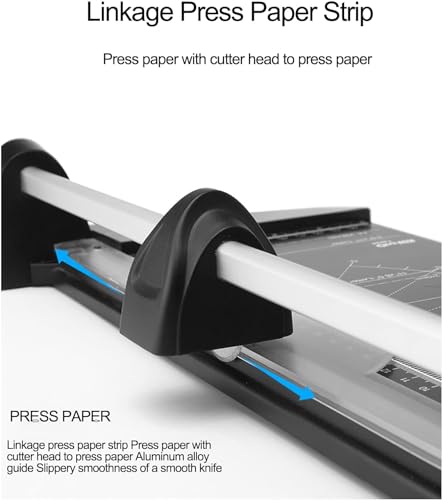 Stackable Paper Trimmer Scrapbook Cutter with Safety Guard, Portable Guillotine Standard Cuts for Paper, Photos Or Labels A4