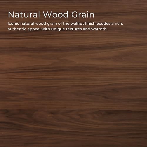 Furniture of America Callum Mid-Century Modern Solid Wood 2 Piece Brown Round Side Table Set with Upholstered Chair, Easy Assembly, for Home, Office, Living Room, Walnut