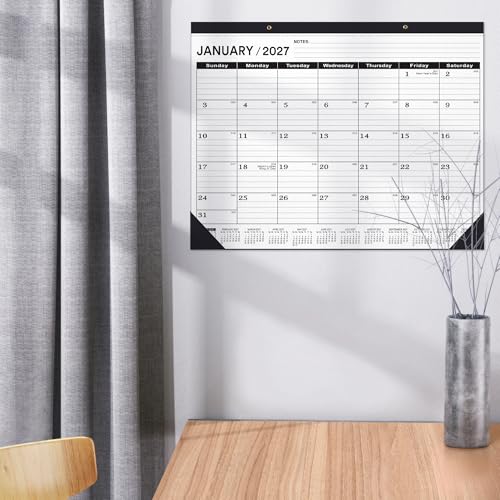 Desk Calendar 2026-2027 -3 PACK-July 2026 to December 2027-Desk Calendar 2026-2027 Large 22 x17,2027 Calendar,Classic Black,Large Calendar 2026-2027 with Plastic Cover.