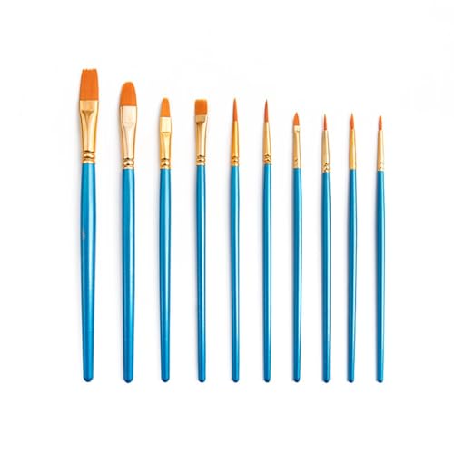 HBJWOV Oil Brush Set Wooden Handle Nylon Hair Watercolour Outlining Brushes Art Supplies Tools
