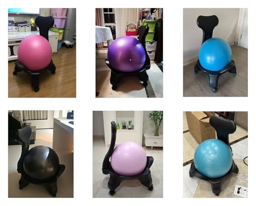 OneGrifN Yoga Ball Chair,Yoga Ball，Exercise Ball, Yoga Ball Chair Office Ergonomic Ball Chair Workout Yoga Ball Seat for Adults Relieve Back Pain Birthing Balls Chair with Wheels