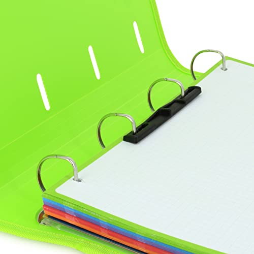 Grafoplás 88101821. 4 Ring Binder Die Cut with Replacement, A4, Green, Semi-Rigid Polypropylene, Including Separators, Carpebook Like
