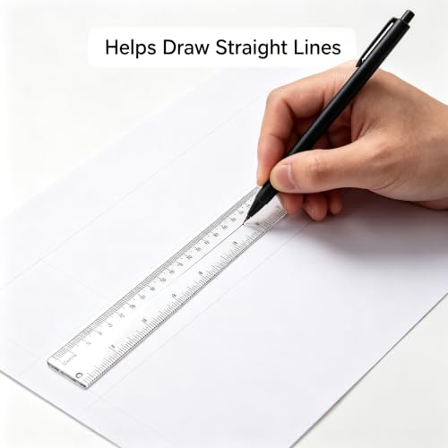 100 Pack 12 Inch Rulers Bulk Plastic Clear Rulers for Classroom