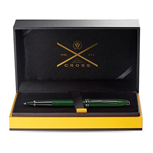 Cross Townsend PVD Micro-knurl Rollerball Pen - Matte Green