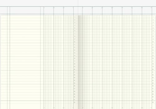 König & Ebhardt 8611601 Account Book Column Sheet Drucklackierter Card with 10 Slicers, Hellblau/Magenta