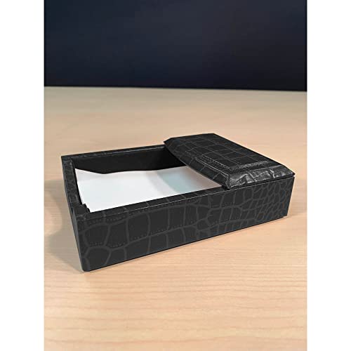 Dacasso Black Crocodile Embossed Leather, 4 6-Inch Memo Holder (A2209)