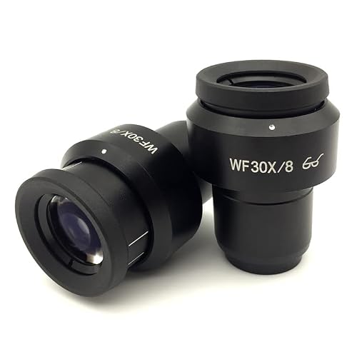 Microscope Accessories Kit 1 pcs Wide Field WF30X/8 High Eye-Point Eyepiece Plan Diopter Adjustable f/Stereo Microscope Mounting Size 30mm Field View 8mm Microscope Slides