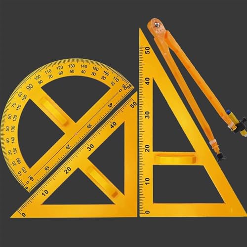 ZXKLXYY Drafting Tools Magnetic Geometry 4 Piece Set Includes Compass 2 Triangles and Protractor, Educational Material for Classroom Blackboard Office