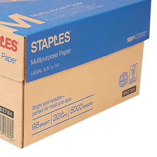 Staples Multipurpose Paper, 8.5x14 Inch, For Office & School