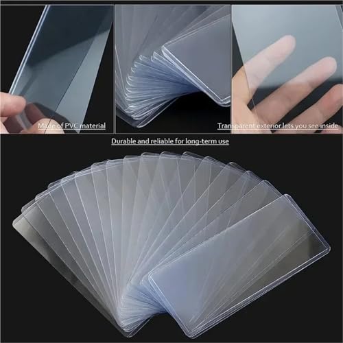 60Pcs Clear Hard Plastic Currency Sleeves 173x75mm Bill Holder Protector Case