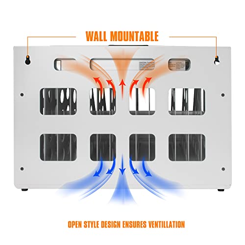 16 Laptop Charging Cabinets. Compatible with tablets up to 14" and 1.2" thick. Storage charging case with safety lock. Wall mountable charging cabinet. Suitable for classrooms, offices, etc.White
