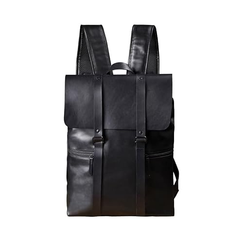 AODFDSJH Business Fashion Handcrafted Cowhide Men's Black Large Casual Business Computer Backpack Top Layer Travel Bag Daily Commute