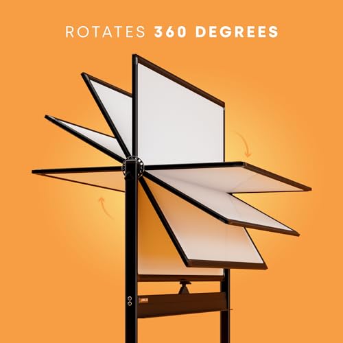 Kamelleo Rolling Whiteboard on Wheels 48" x 36", Double Sided White Board
