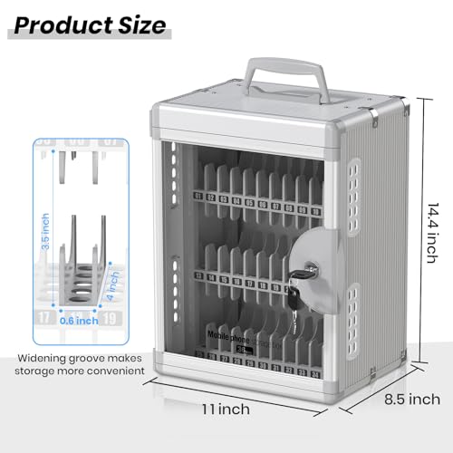 Glosen 36 Slots Cell Phone Locker with Key for Classroom, Phone Storage Box