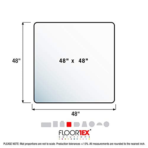 Floortex® Exclusive Polycarbonate Square Chair Mat for Hard Floor - 48 x 48