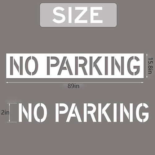 Washable Parking Restriction Templates 12Inch High Flexible Silicone Drawing Stencil for Outdoor Pavement Marking Silicone Road Stencil