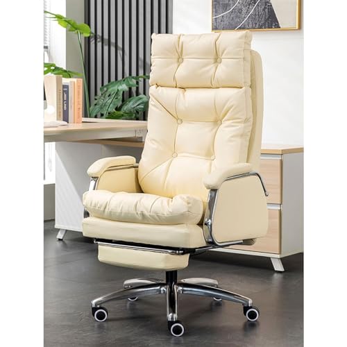 LICONG-2019 Office Chair Executive Office Chair Luxury Comfortable Lunch Break Reclining Office Chair Lift Swivel Computer Desk Chair Gaming Chair(Beige)