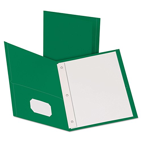 Oxford 57756 Twin Pocket Portfolio,w/Fstnrs,11-Inch x8-1/2-Inch,25/BX,Hunter Green