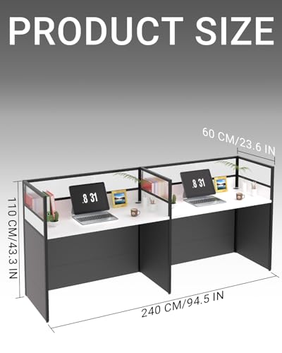 UZZUR Quiet and Private Cubicle desks (A-2P Side-by-Side, with Cabinet)