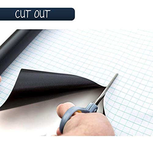 BANNER BUZZ MAKE IT VISIBLE Chalkboard Black Contact Paper Roll, Peel and Stick Self Adhesive Vinyl Wall Sticker Decal for Home, Office & Decor with Colored Chalk Box Free (46.85" X 96")