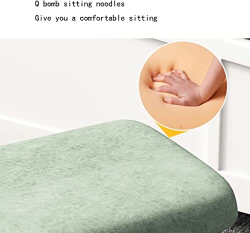 XYIANG Low Stool Modern Comfortable Footrest, Solid Wood Foot Rest, Upholstered Seat, Side Table Foot Stool, Minimalist Green Footstool Stable