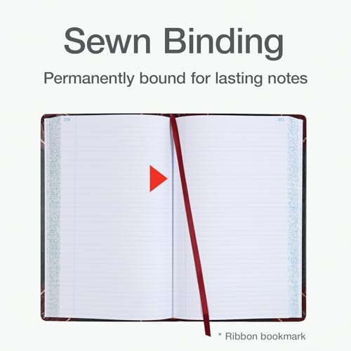 Boorum & Pease 9 Series Account Book - Record Ruled, Smyth-Sewn Acid-Free 500 Pages - 14-1/8"x8-5/8" Black Hardcover - Accounting Ledger Book for Financial Record & Business Expense Tracking - 1 Unit