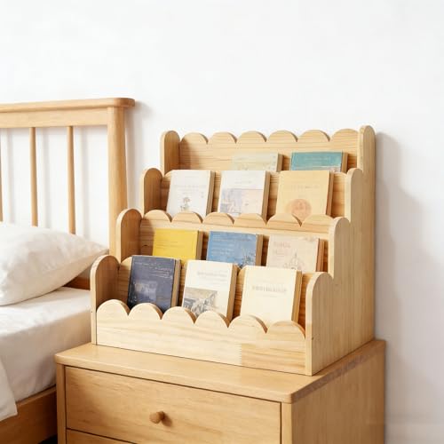 COOLHOOD Natural Wood Book Storage for Bedrooms and Classrooms