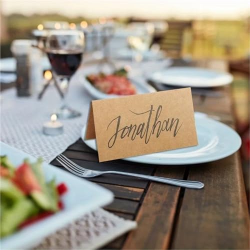 White Blank Tent Place Cards 200pcs Kraft Paper Color Wedding Place Card Table Card Festival Party Banquet Sign-in Table Name Seat Card