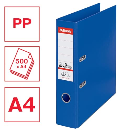 Esselte, Vivida 811350 A4 Lever Arch Files No.1 Blue 75mm Spine Plastic Pack of 10