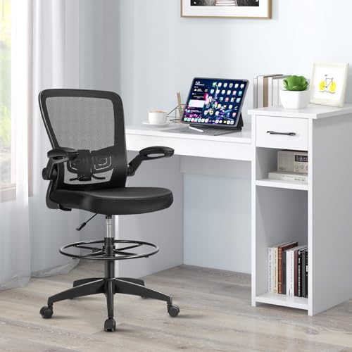 CLEEMAN Drafting Chair Tall Office Chair for Standing Desk, Black