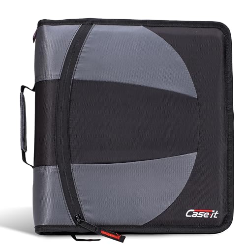 Case-it Dual Binder | Two 1.5" D-Rings | 600-Sheet | Dual-101 Jet Black