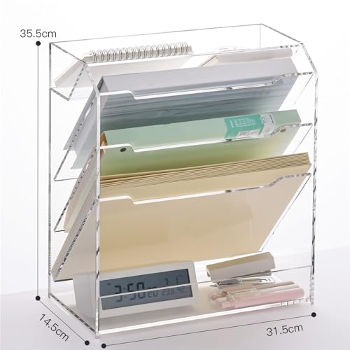 Desk File Organizer, Document Holder, Paper, File Tray, Office Organizer, 5 Compartment