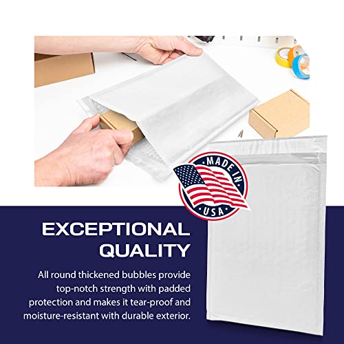 Pacron Waterproof Self-Seal Padded Poly Bubble Mailers 14.25x20, 100-Pack