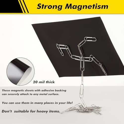 Aertiavty 36 Packs Magnetic Sheets with Adhesive Backing 8.5x11 Inch Adhesive Magnetic Sheets for Dies Storage - 20 Mil Magnetic Contact Paper Peel and Stick, Magnetic Strips with Adhesive Backing