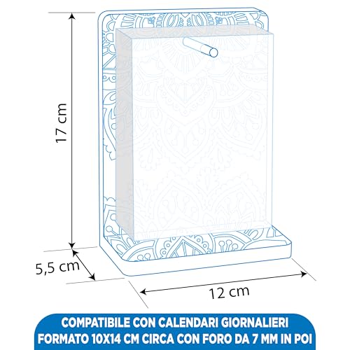 POSITIVE and Genial 2022 Philosophical Calendar Support | MANDALA | Compatible with other A6 Calendar Spare Parts | Dimensions 12x17x6 cm