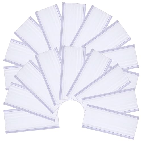 Sign holder, Shelf Labels 90pcs Clear Transparent Label Holders for Wire Baskets Refrigerator Storage Organization Price Signs