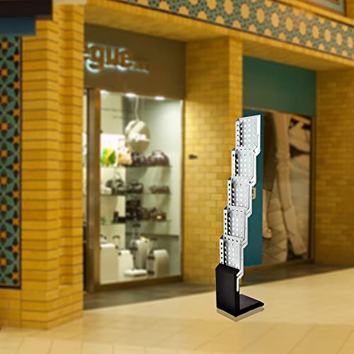 Displayfactory Heavy Duty Metal Pocket Magazine Brochure Literature Catalog Holder Rack Stand Tradeshow Display (5 Pockets)