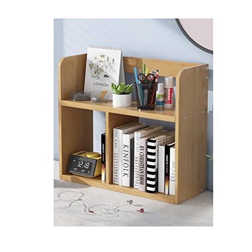 PZEOB Narrow Bookshelf Bamboo Desktop Bookshelf with Drawers Desktop Organizer Desk Storage Organizer Display Shelf Rack for Home Office Supplies Perfect Display