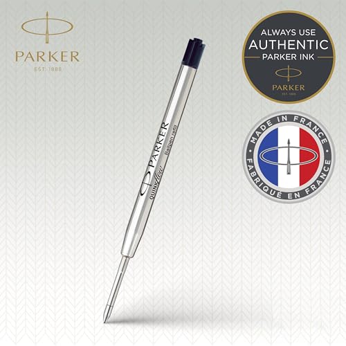 Parker QUINKflow Ballpoint Pen Refills Medium Point Black Ink 6 Count Value Pack - Compatible with Parker Jotter Pens