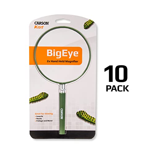 Carson HU-20AMMU Bigeye Magnifier with Oversized Lens (Set of 10), 5"