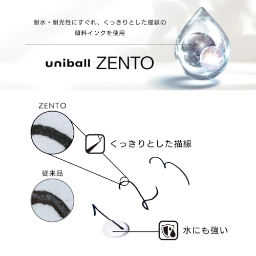 三菱鉛筆 uniball ZENTO Basic Model Rollerball Pen, Medium 0.7mm, Water-Based Red Ink, Ultra-Smooth with Reduced Friction, Pack of 10 (UBNZS07.15)