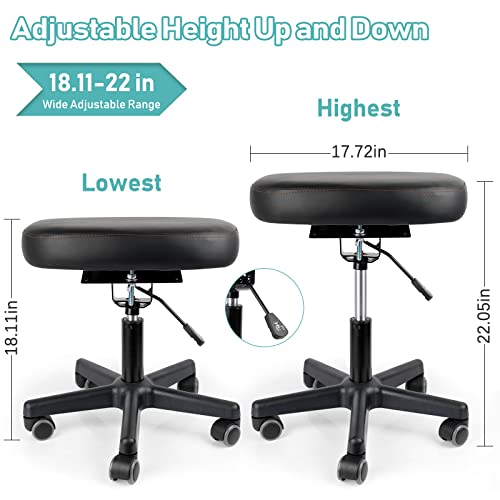 Lilithye Footrest Stool Under Desk Adjustable Height and Tilt Angle, Black