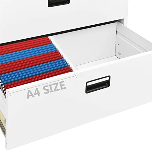 AJSEOYBS Vertical File Cabinet,Drawer File Cabinet,Mobile Filing Cabinet for Home Office,Filing Cabinet White 35.4"x18.1"x28.5" Steel