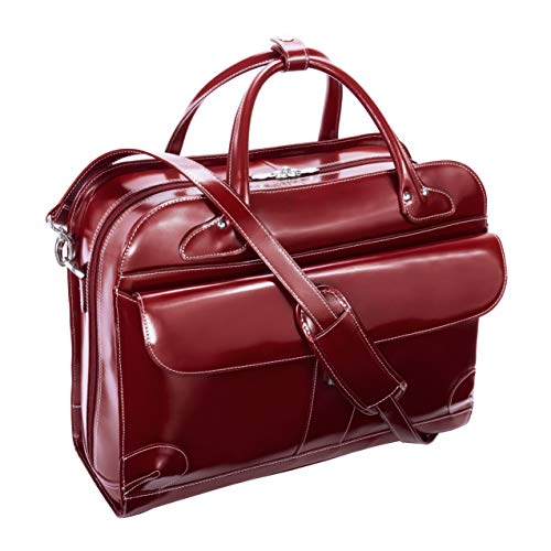 McKlein LAKEWOOD, 15" Leather Detachable -Wheeled Ladies' Laptop/Computer & Tablet Business Briefcase Bag/Women's Rolling Overnight Travel Bag, Removable trolley case