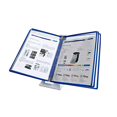 Multi-Page folders, Factory Workshop Wall Hanging Operation Guidance, 5 Double-Sided Display Pockets(Blue)
