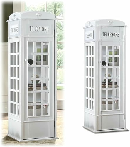 MNJVCFDS Telephone Booth Bookshelf, Small Floor Standing Bookcase Storage Rack, Phone Booth Storage Cabinet Organizer Display Bookshelf