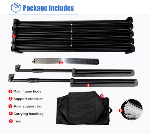 Jievmrs 7.5 X 10 Ft Collapsible Black Out Fabric Pop Up Booth Stand, Straight Tension Poster Backdrop Exhibition Holder, Iron Market/Shop Display Stand(2.3x3.05m (7.5x10ft))