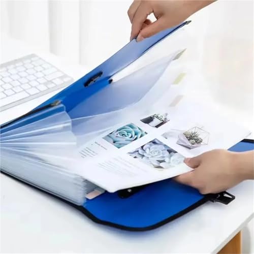 Folder for Documents 2pcs A4 Size Portable 13 Pockets Expanding Wallet File Folder for Cards