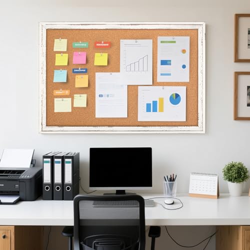 Cork Board Bulletin Board, 36"x24" Corkboard for Wall